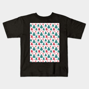 Retro Christmas Tree Pattern Kids T-Shirt